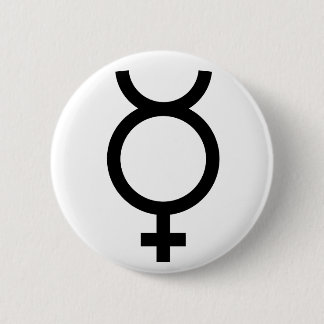 Mercury alchemical symbol 2 inch round button
