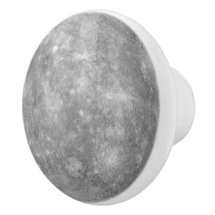 Mercury Craters Grey Solar System Planet Virgo Ceramic Knob