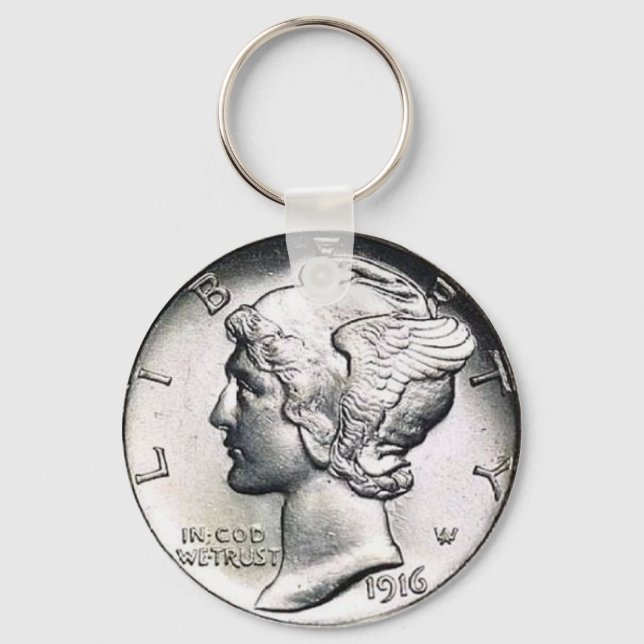 Mercury Dime Key Chain. Keychain (Front)
