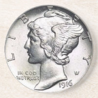 Mercury Dime Money Coaster.