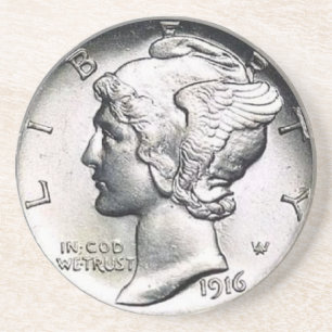 Mercury Dime Money Coaster. Coaster
