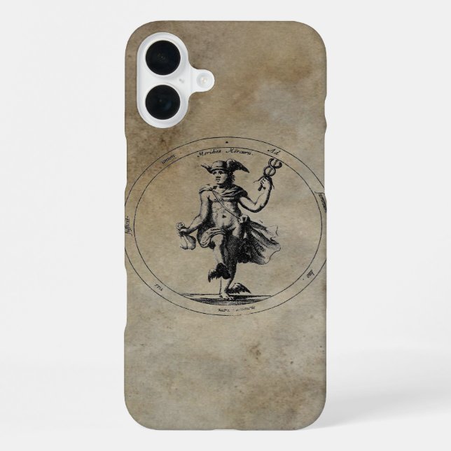 Mercury Hermes Rustic Dark iPhone Case (Back)