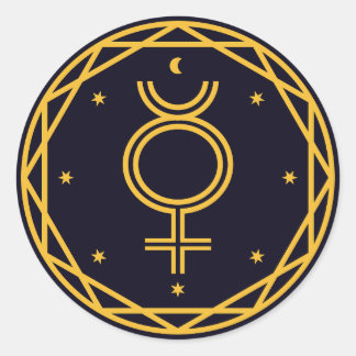 Mercury Occultic Celestial Party Classic Round Sticker
