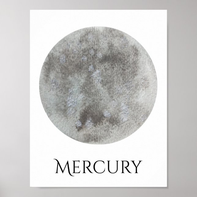 Mercury Planet Watercolor Poster (Front)