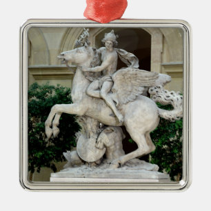 Mercury riding Pegasus Metal Ornament