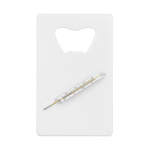 Mercury thermometer credit card bottle opener