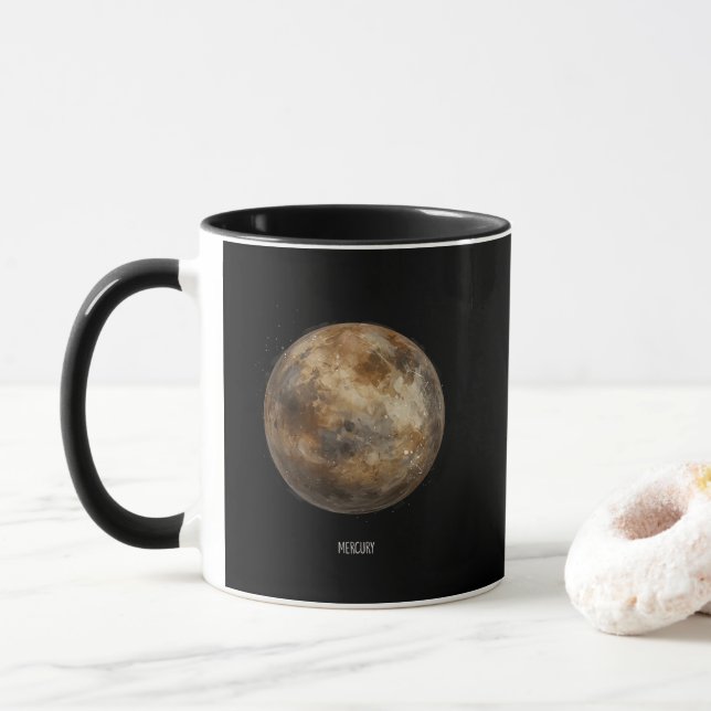 Mercury: Watercolor Planet Mug (With Donut)