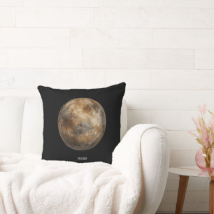 Mercury: Watercolor Planet Throw Pillow