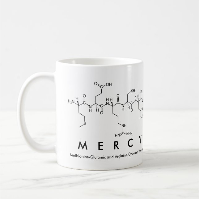 Mercy peptide name mug (Left)