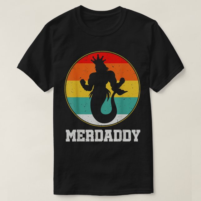 Merdaddy Security Merman Mermaid Daddy Fish Father T-Shirt (Design Front)