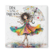 Merde Fille Parapluie Oser Être Aimant