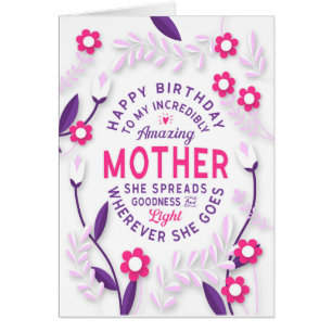 Mère Anniversaire Ma mère incroyablement Extraordi