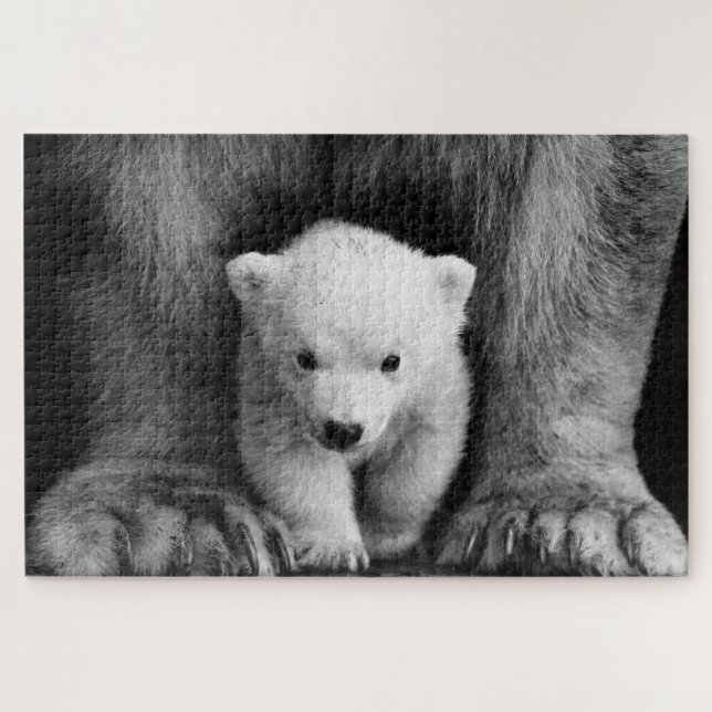 Mère Avec Bébé Ours Polaire Faune Puzzle Puzzle (Horizontal)