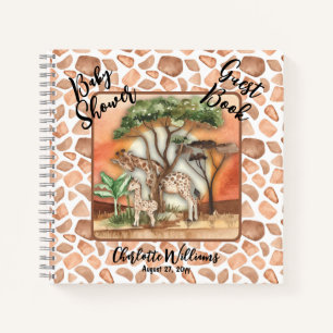 Mère  Baby Giraffe Safari Baby shower livre d'or