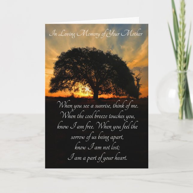 Mère Carte Sympathie Belle Chêne Arbre Nature (Devant)