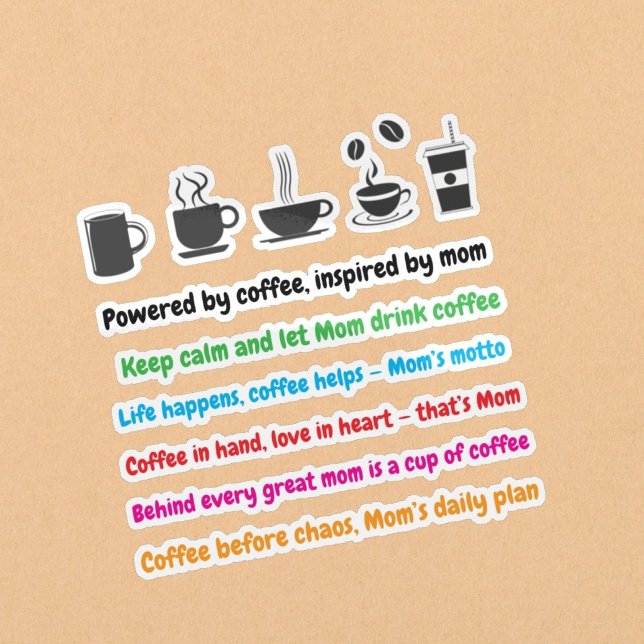 Mère Citations d'amoureux du café (11 PCS) Sticker (mom Coffee Quotes Stickers)