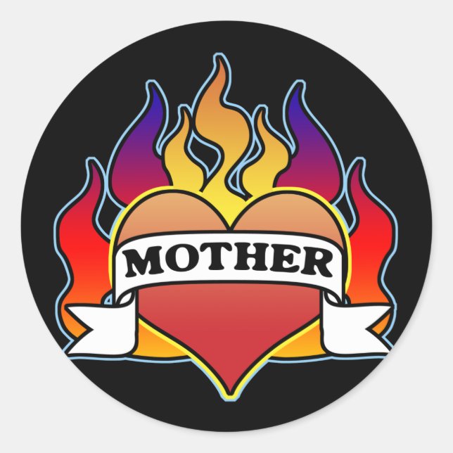 Mère Coeur Tatouage Mère Sticker de la Fête des Mè (Devant)