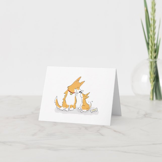 Mère corgi et chiot carte de fête des mères (Devant)