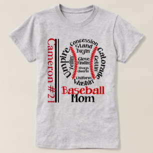 "Mère De Baseball" Monogramme T-SHIRT FEMME