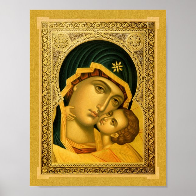 Mère de Dieu Glykophilousa - Affiche d'icône (Devant)