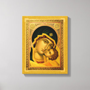 Mère de Dieu Glykophilousa -Icône sur toile Imprim