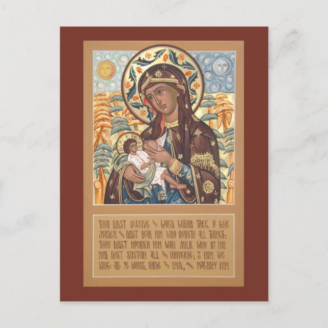 Mère de Dieu, la carte de prière du Lait (Devant)