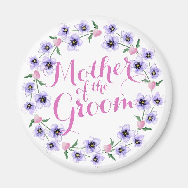 Mère de la chambre à Mariage floral Magnet (Devant)
