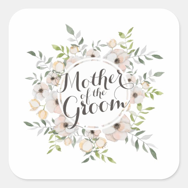 Mère de la groom Aquarelle Sticker Seal (Devant)