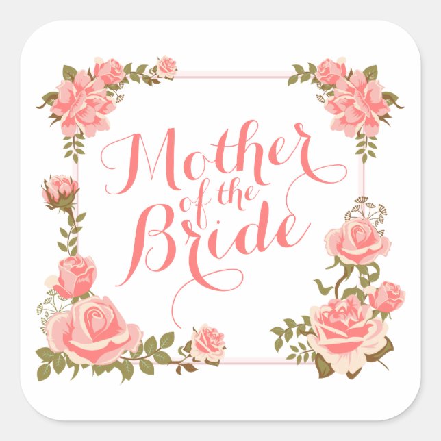 Mère de la mariée Élégant Sticker Wreath (Devant)