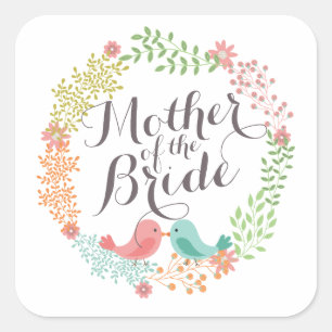 Mère de la mariée Floral Wreath Mariage Sticker