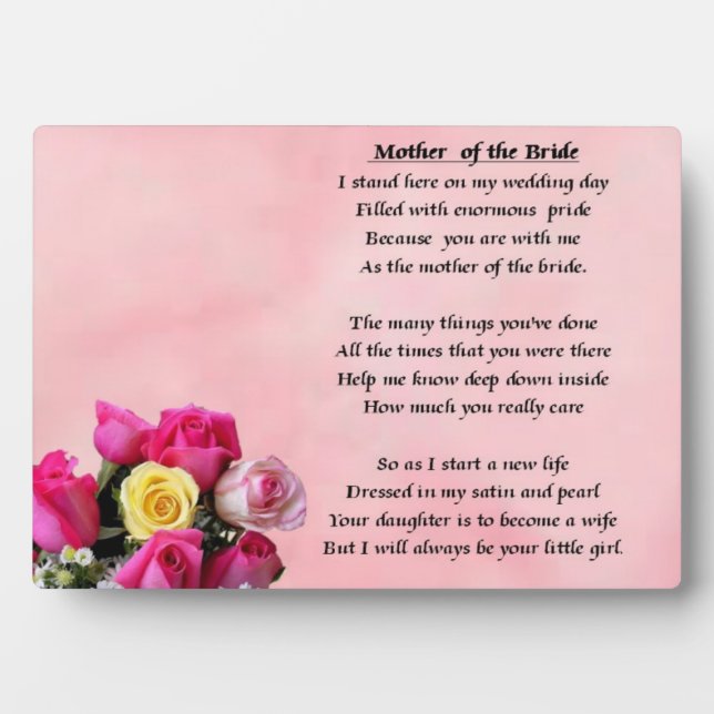 Mère de la mariée - Plaque Rose (Devant)