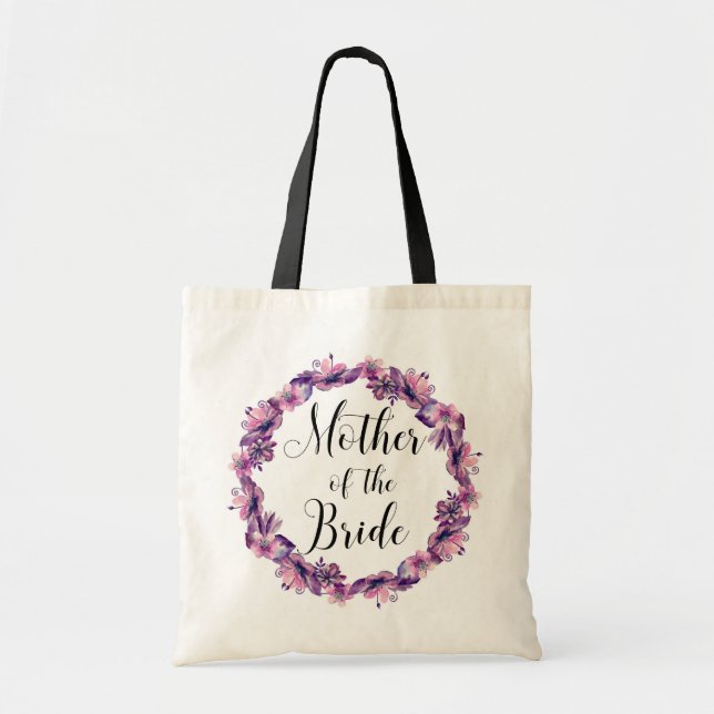Mère de la mariée. Sac mariage rose et violet (Devant)