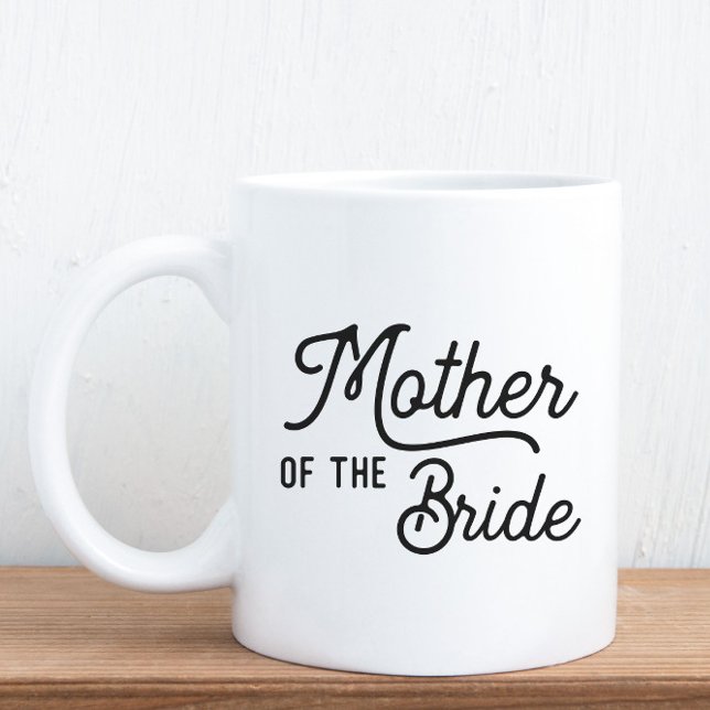 Mère de la mariée Script Mariée fête de café Mug (Créateur téléchargé)