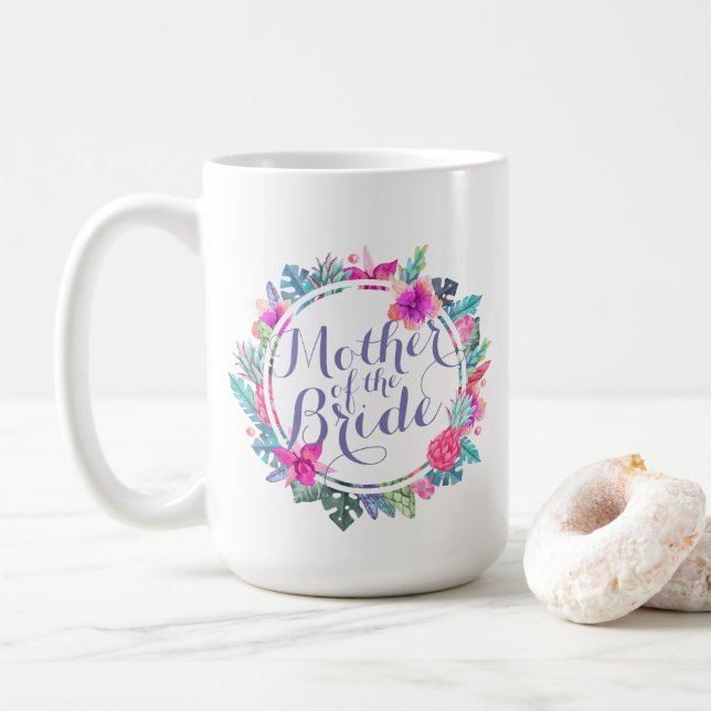 Mère de la mariée Tropical Floral Classic Mug (Avec donut)