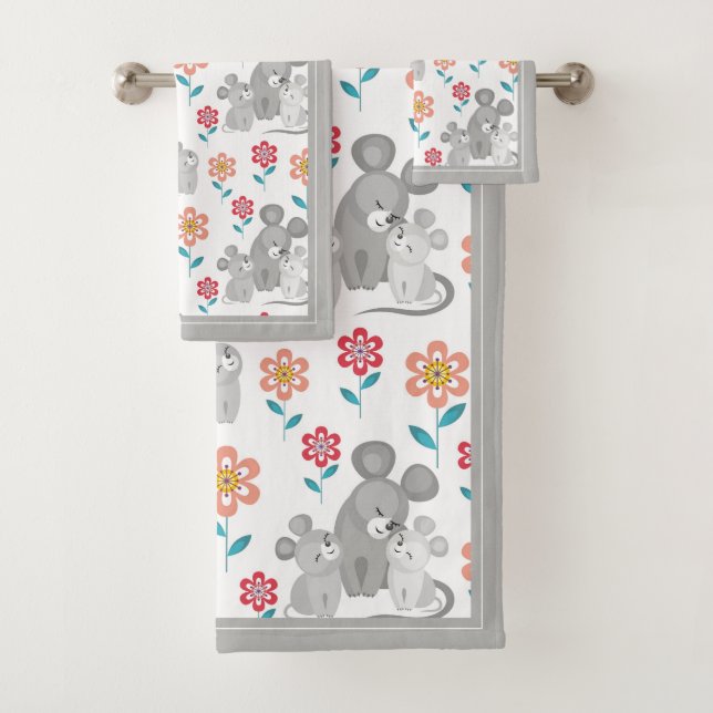 Mère de la souris, bébés frontière grise Fête des  (En situation)