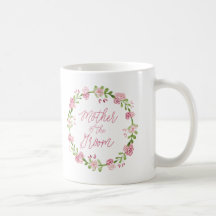 Mère de la tasse de guirlande d'aquarelle de marié