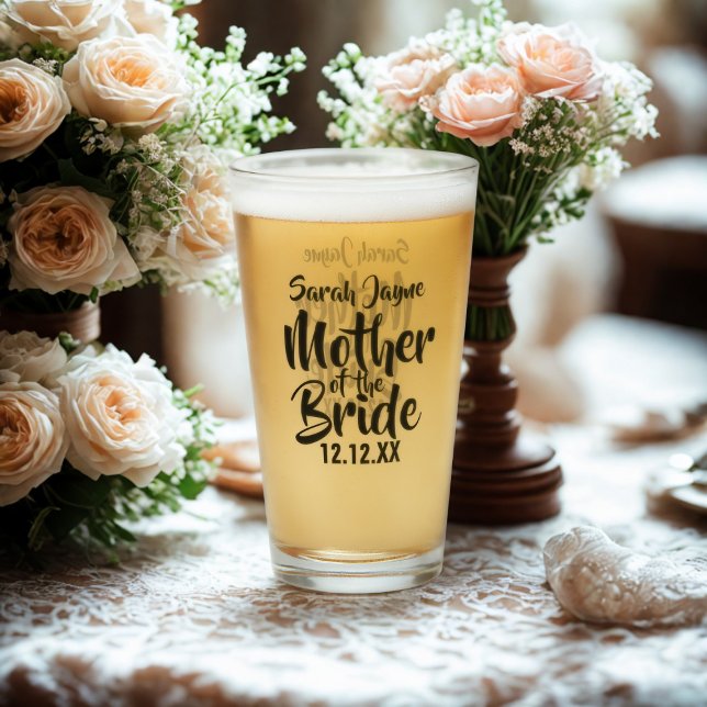 Mère de l'épouse Nom Mariage de verre Cadeau paren (For the Mother of the Bride. Just add her name and your wedding date)