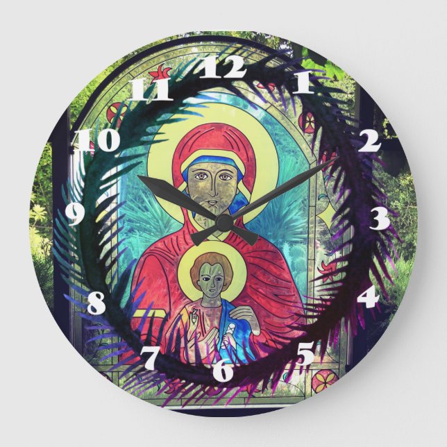 Mère de Mary, horloge murale orthodoxe d'icône de (Recto)
