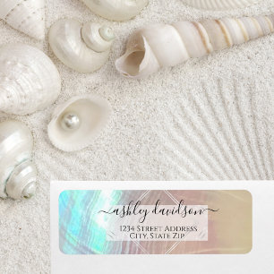 Mère de Pearl Seashell Retourner l'étiquette d'adr