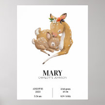 Mère Deer Enferme Son Bébé Poster
