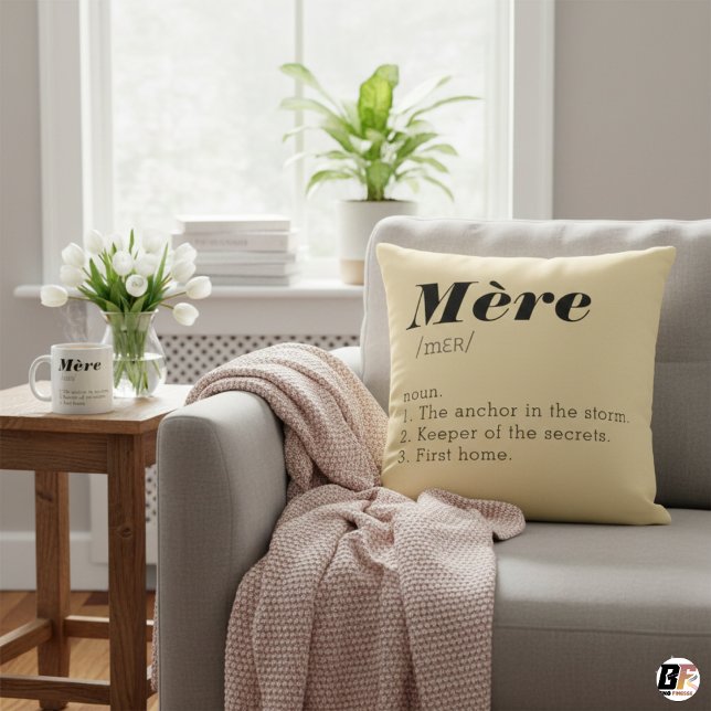 Mère Definition French Mother's Day Gift Throw Pillow (Creator Uploaded)