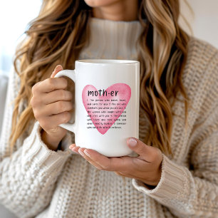 Mère Définition Mug café avec coeur rose