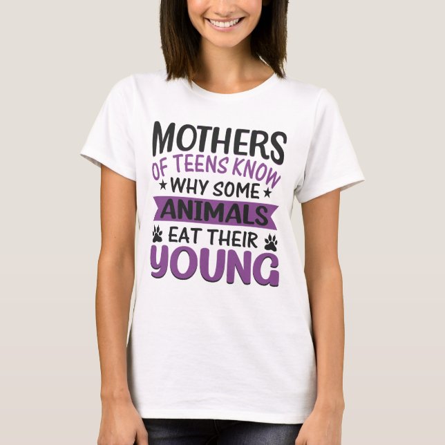 Mère des ados ironise ironique sarcastique T-Shirt (Devant)