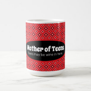 Mère drôle d'Ados Bandana Rouge café Mug