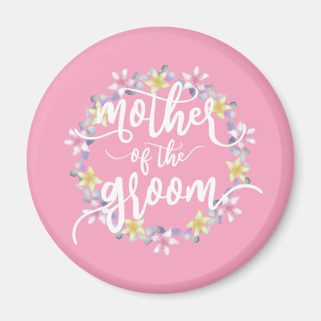 Mère du Marié Calligraphie de Mariage | Magnet (Devant)