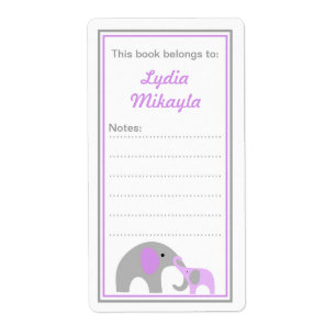 Mère et Baby Elephants Livre de livres étiquettes