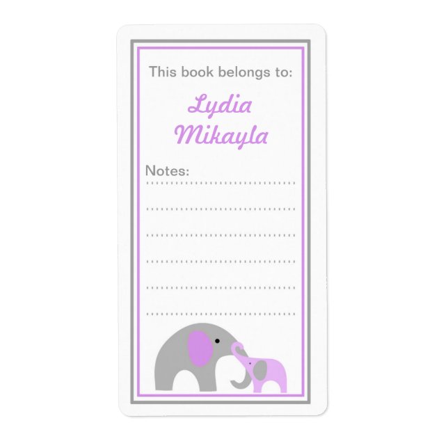 Mère et Baby Elephants Livre de livres étiquettes (Devant)