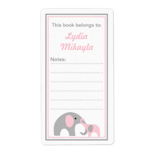 Mère et Baby Elephants Livre de livres étiquettes
