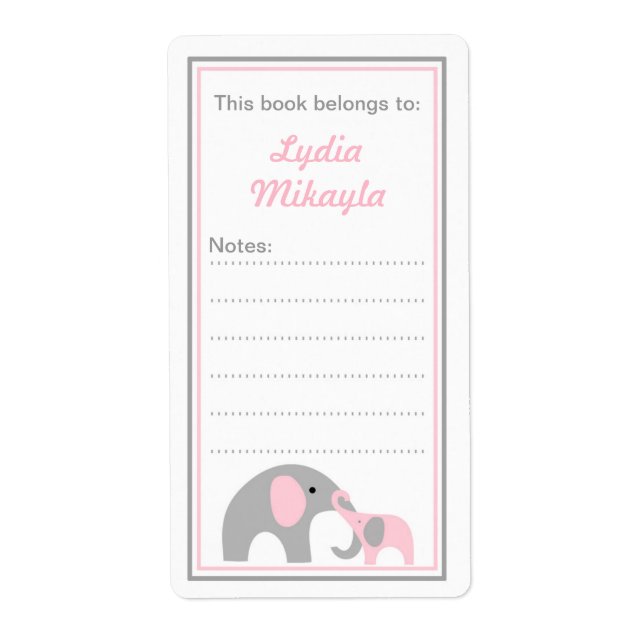 Mère et Baby Elephants Livre de livres étiquettes (Devant)