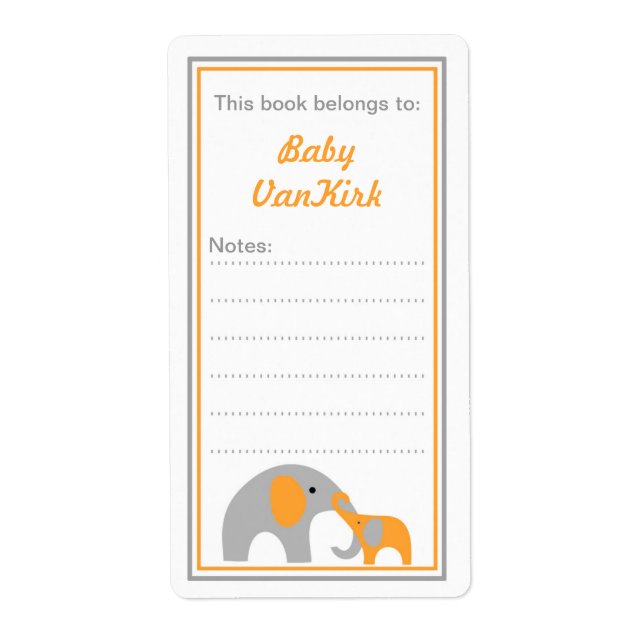 Mère et Baby Elephants Livre de livres étiquettes (Devant)